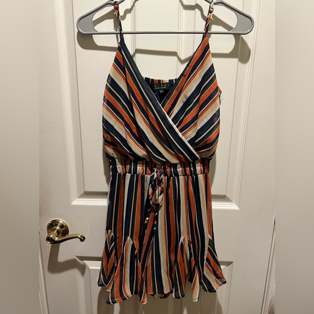 Spaghetti strap one piece romper